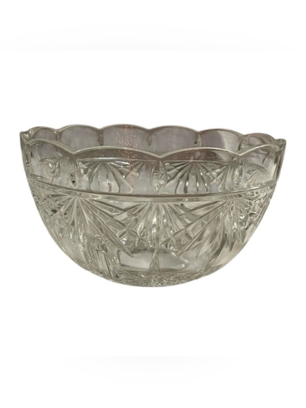 Vintage Crystal Clear Glass Fruit Bowl